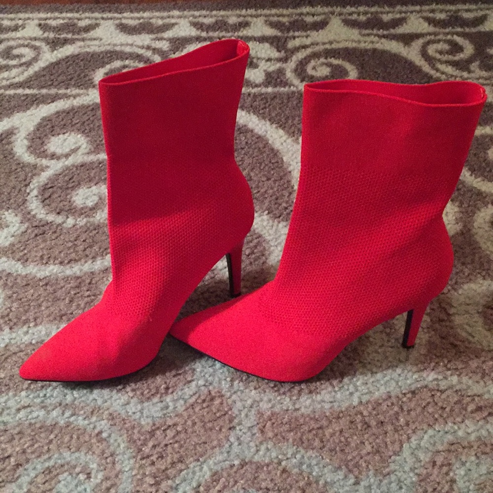 Brash Red Heeled Boots